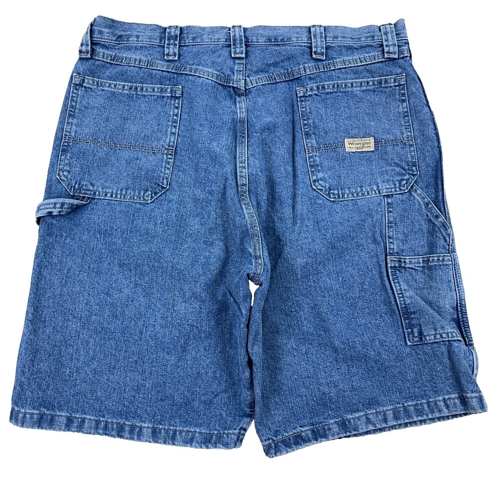 Vintage Y2K Wrangler Shorts Men 38‎ Carpenter Baggy Jorts Work Wear Med Wash A52